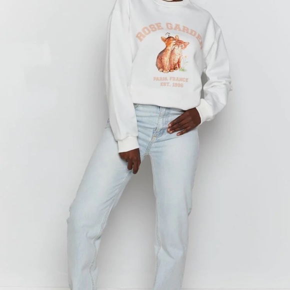 Beginning Boutique White Cat Print Sweater - Picture 7 of 8